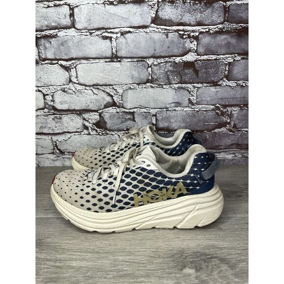 Hoka One One Rincon Multicolor Blue Synthetic Lace Up Running Shoes Women Sz 8M - Picture 1 of 16